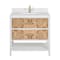 James Martin Vanities 36'' Sgl Vanity, Light Mappa Burl and Polished Wht W/ Sgl Hole 3CM Wht Zeus Quartz Top & Backsplash D804-V36-LMB-1WZ - alternate 1